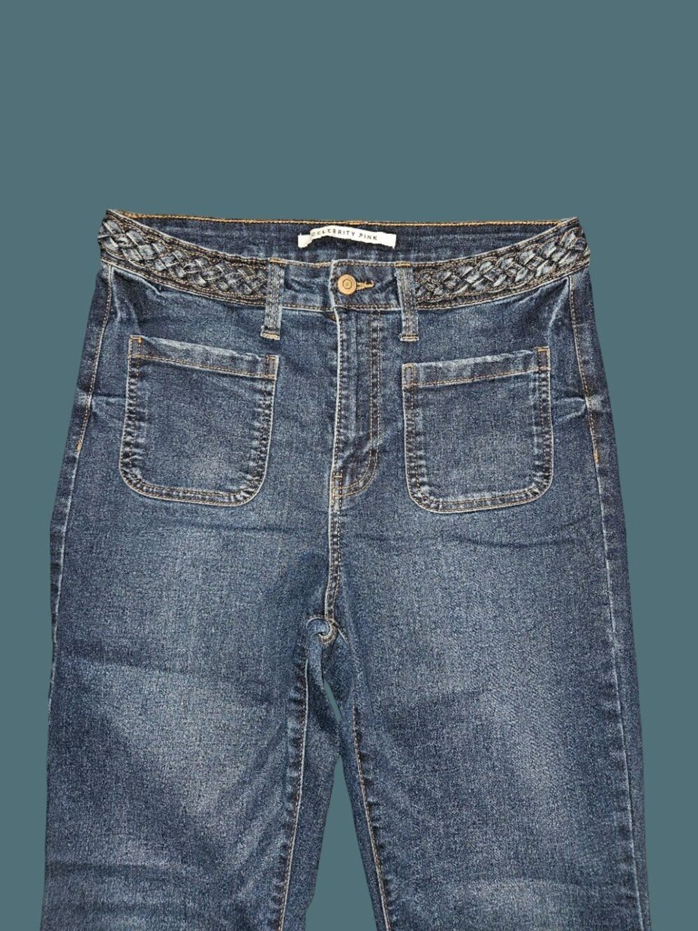 Celebrity Pink High Rise Flare Stretch Jeans Women Size 11/30 - Picture 4 of 12